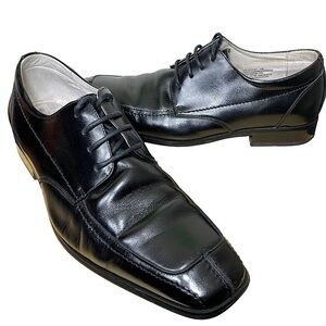 Stacy Adams Black Leather Oxford Dress Shoes Men Sz 10 M Bike Toe Lace Up Modern